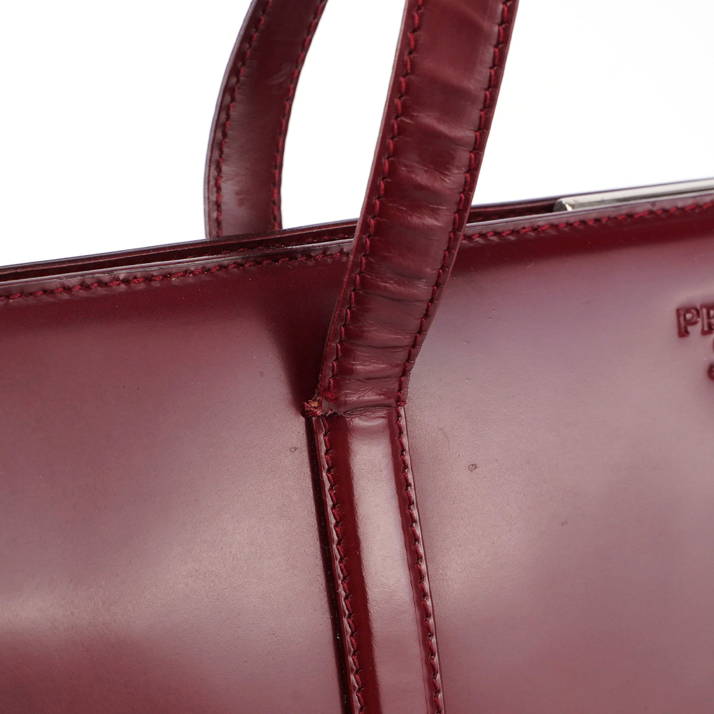 Burgundy Spazzolato Clutch Tote Bag - Product Image 8