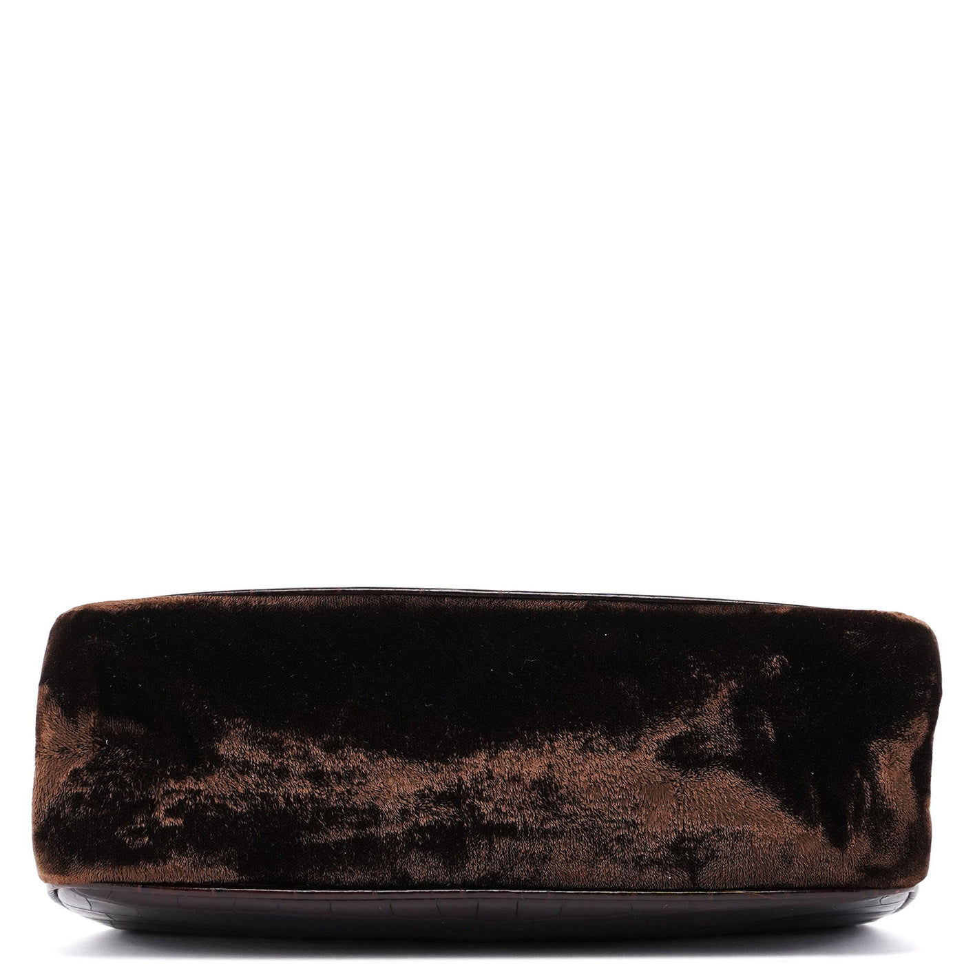 Brown Croc Embossed Clutch Top Handle Bag - Product Image 5