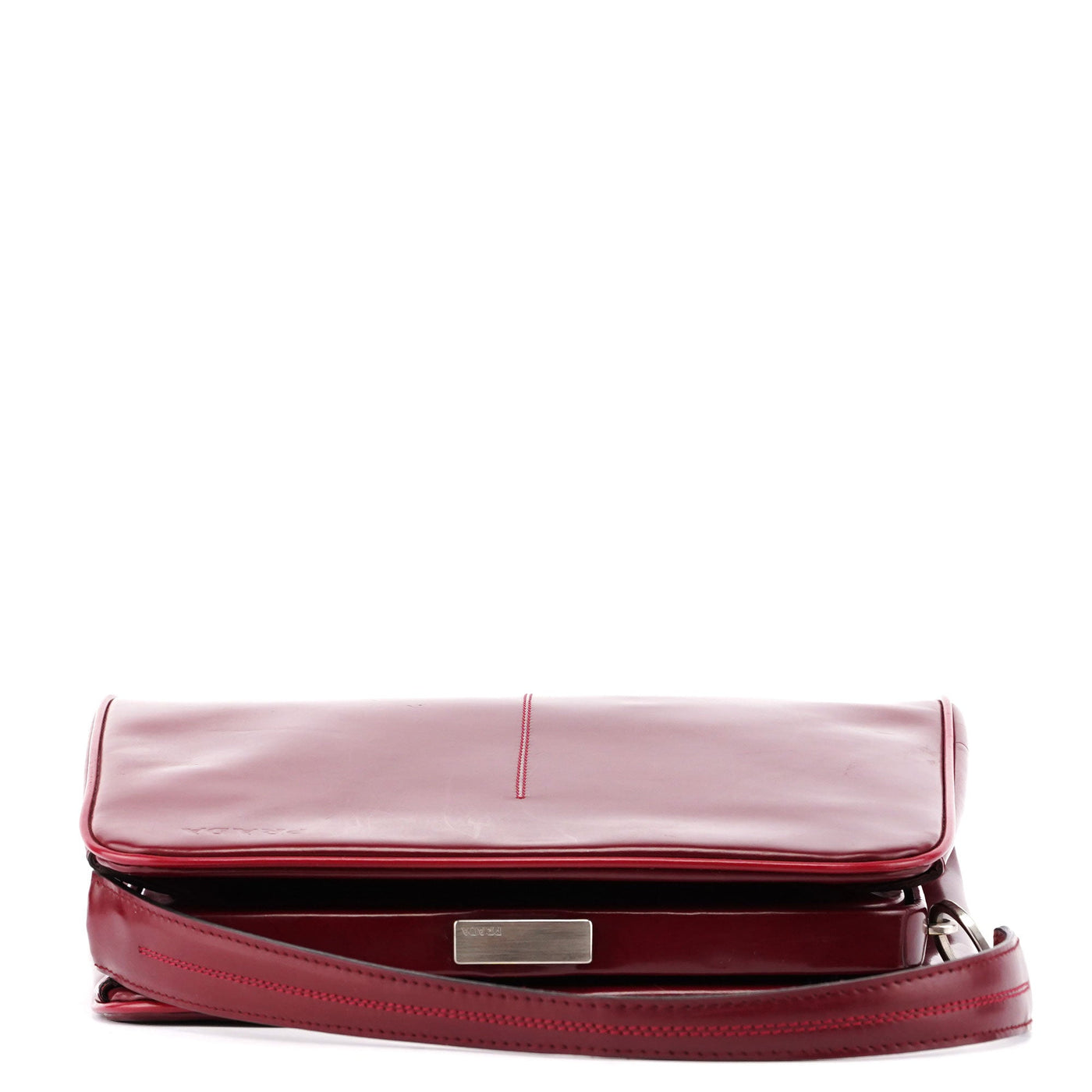 Burgundy Spazzolato Top Handle Clutch Bag - Product Image 4