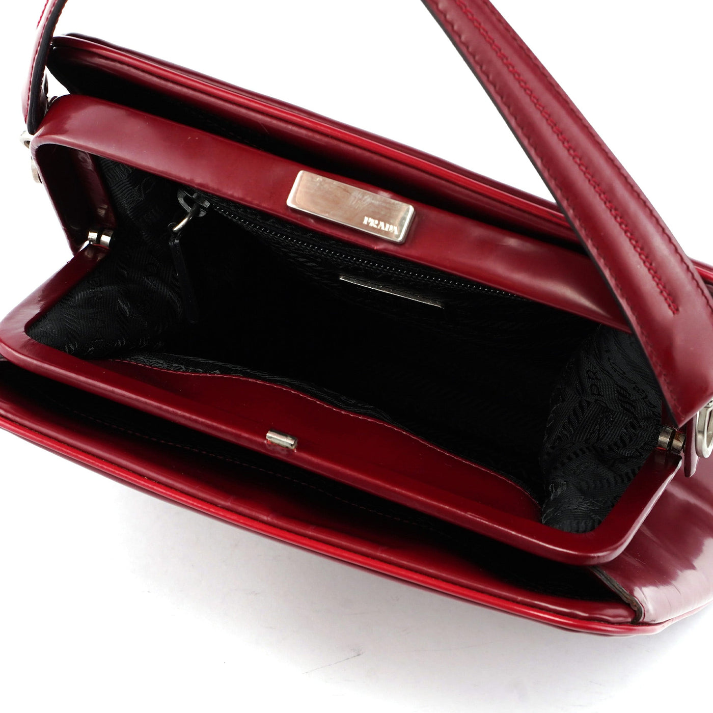 Burgundy Spazzolato Top Handle Clutch Bag - Product Image 13