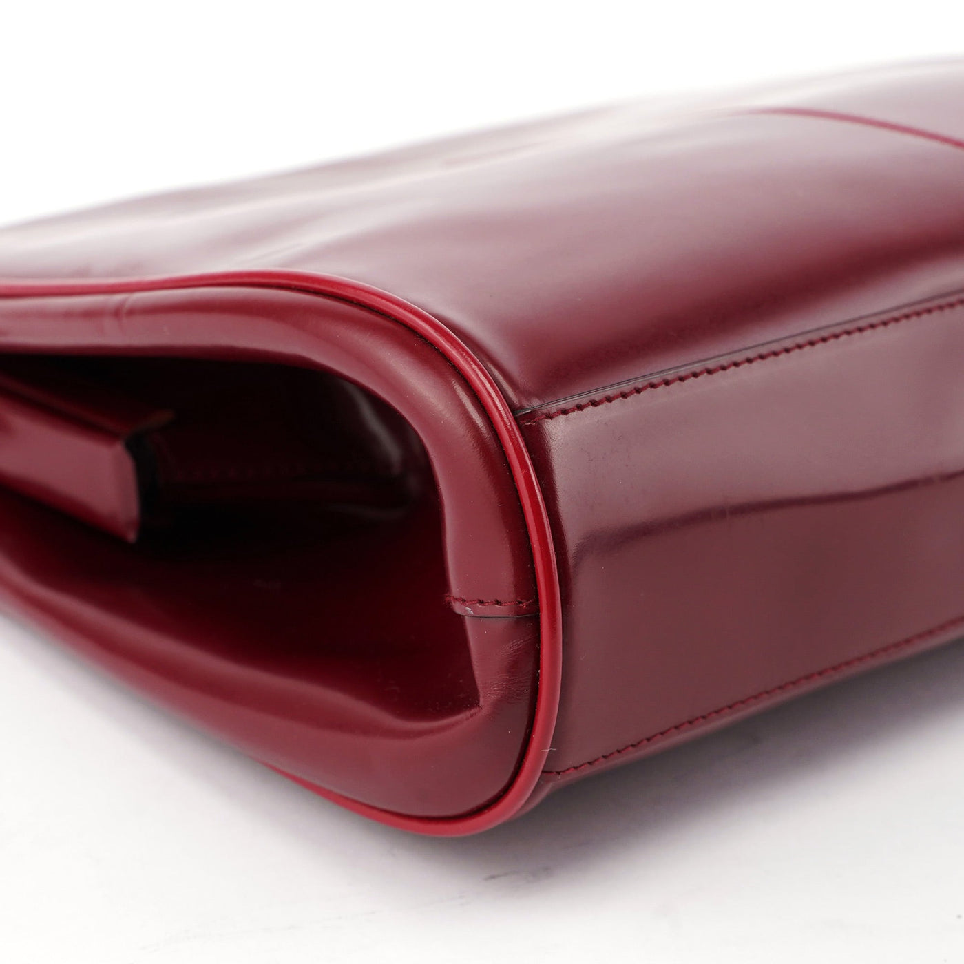 Burgundy Spazzolato Top Handle Clutch Bag - Product Image 9