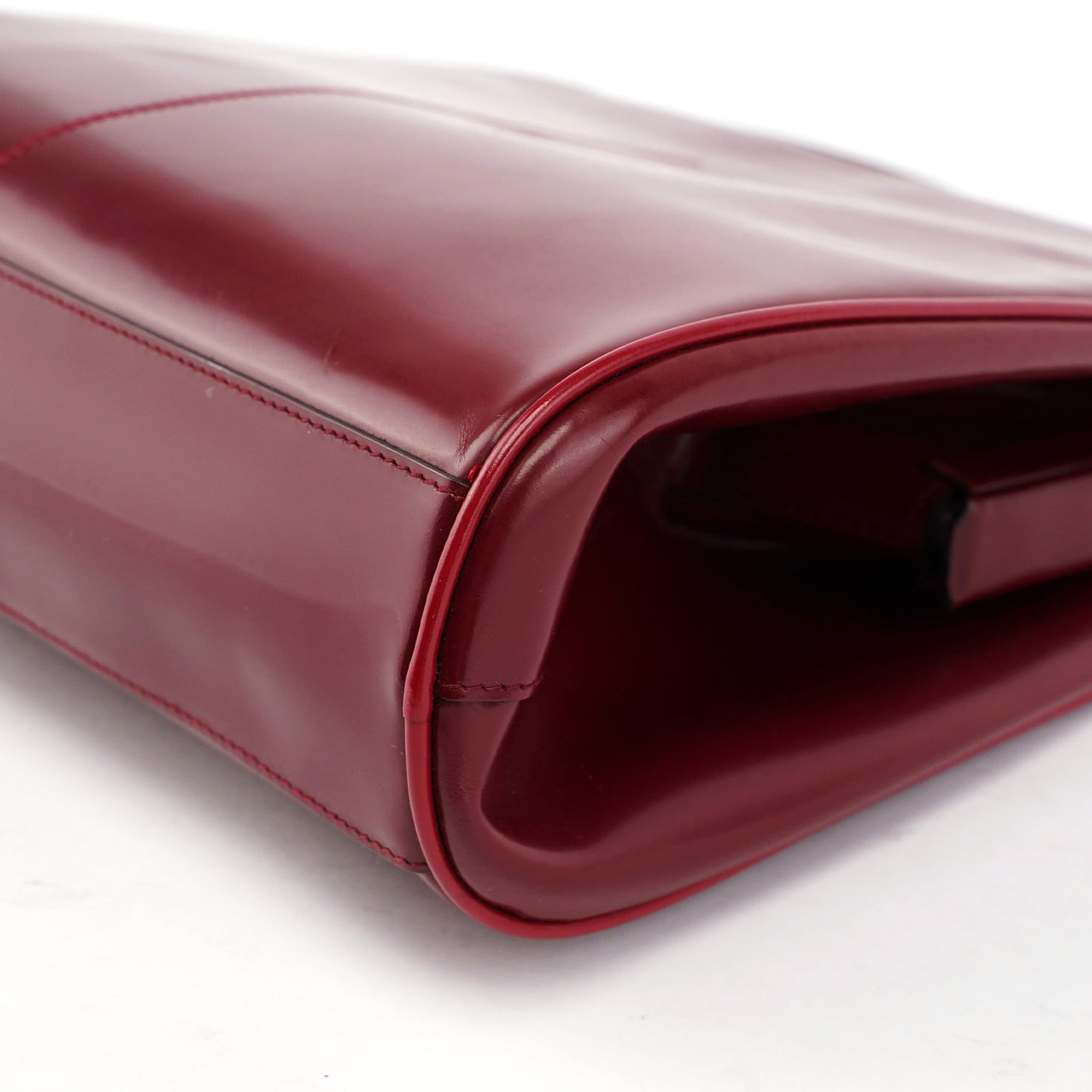 Burgundy Spazzolato Top Handle Clutch Bag - Product Image 10