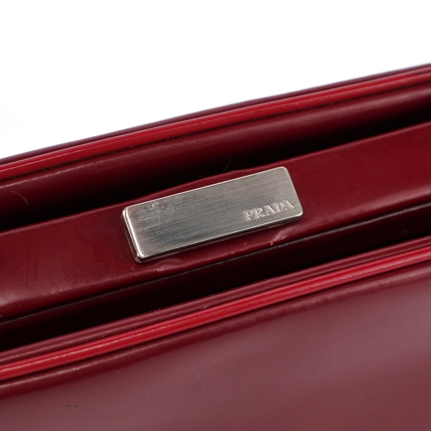 Burgundy Spazzolato Top Handle Clutch Bag - Product Image 7