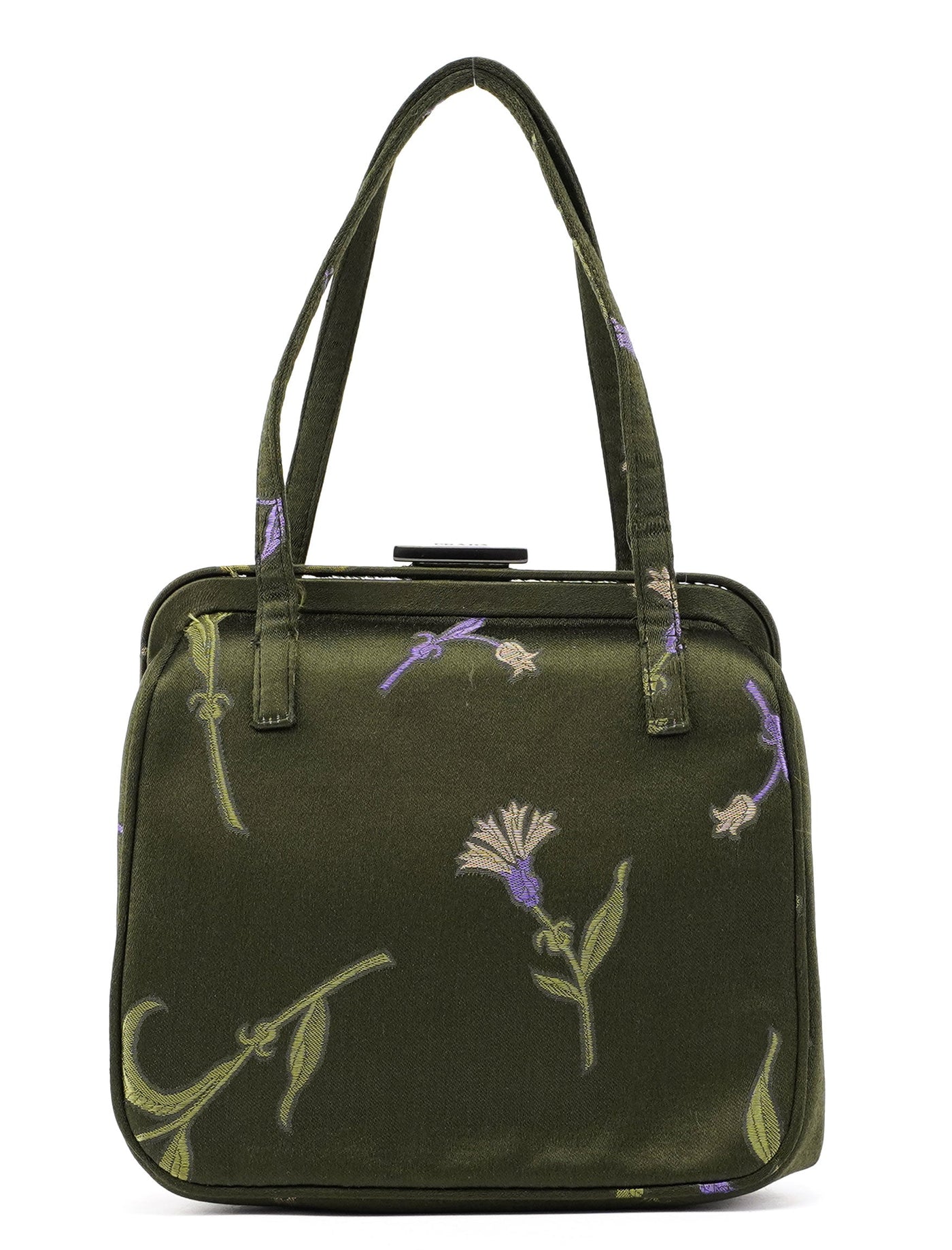 Green Silk Floral Clutch Bag | Studio Nafay