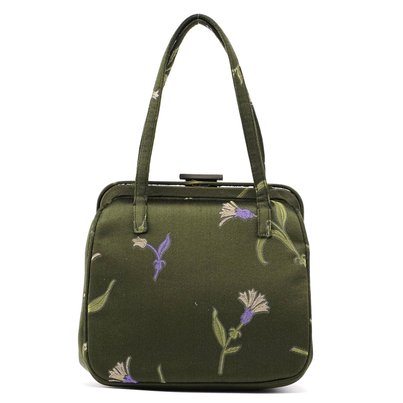Green Silk Floral Clutch Bag - Product Image 3