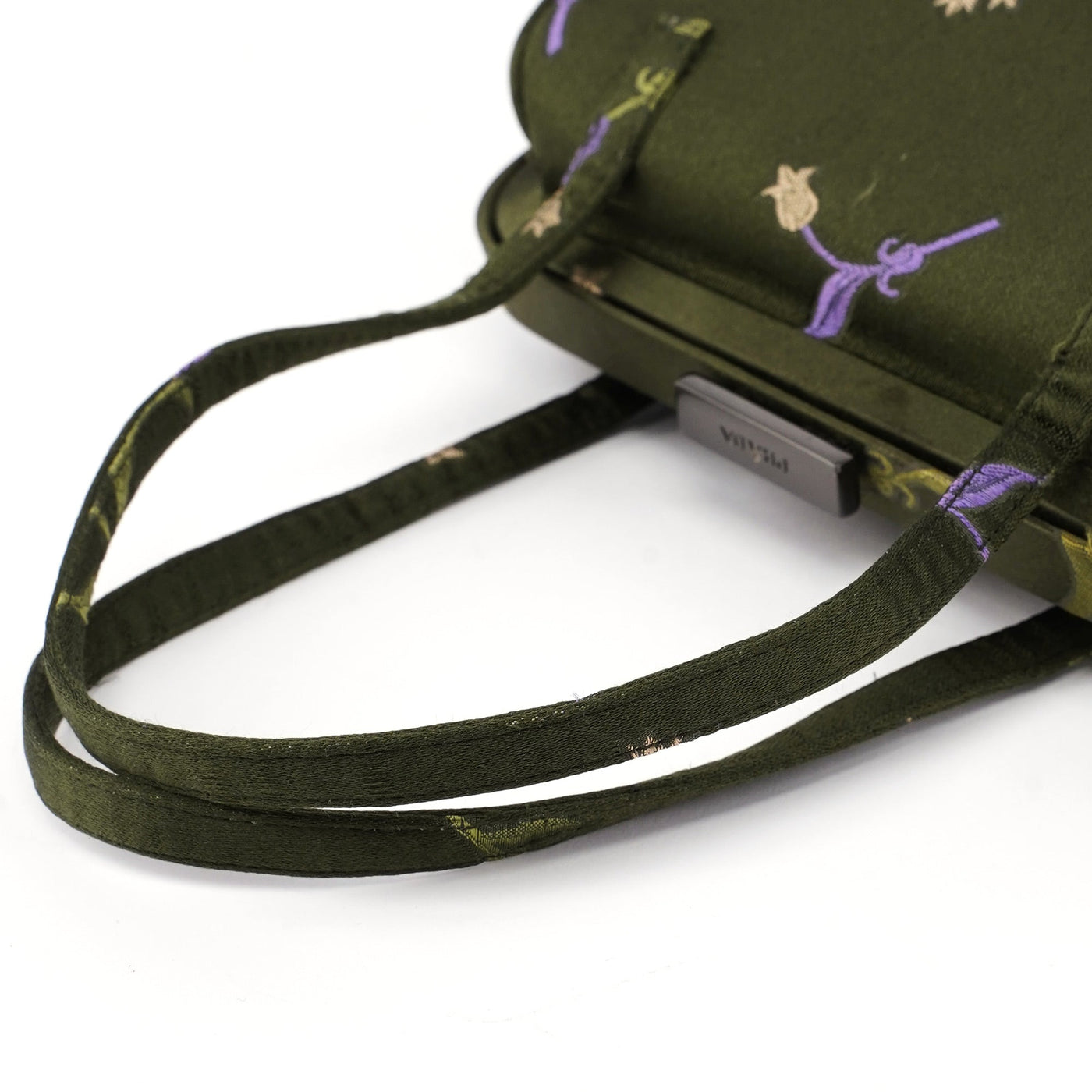Green Silk Floral Clutch Bag - Product Image 11