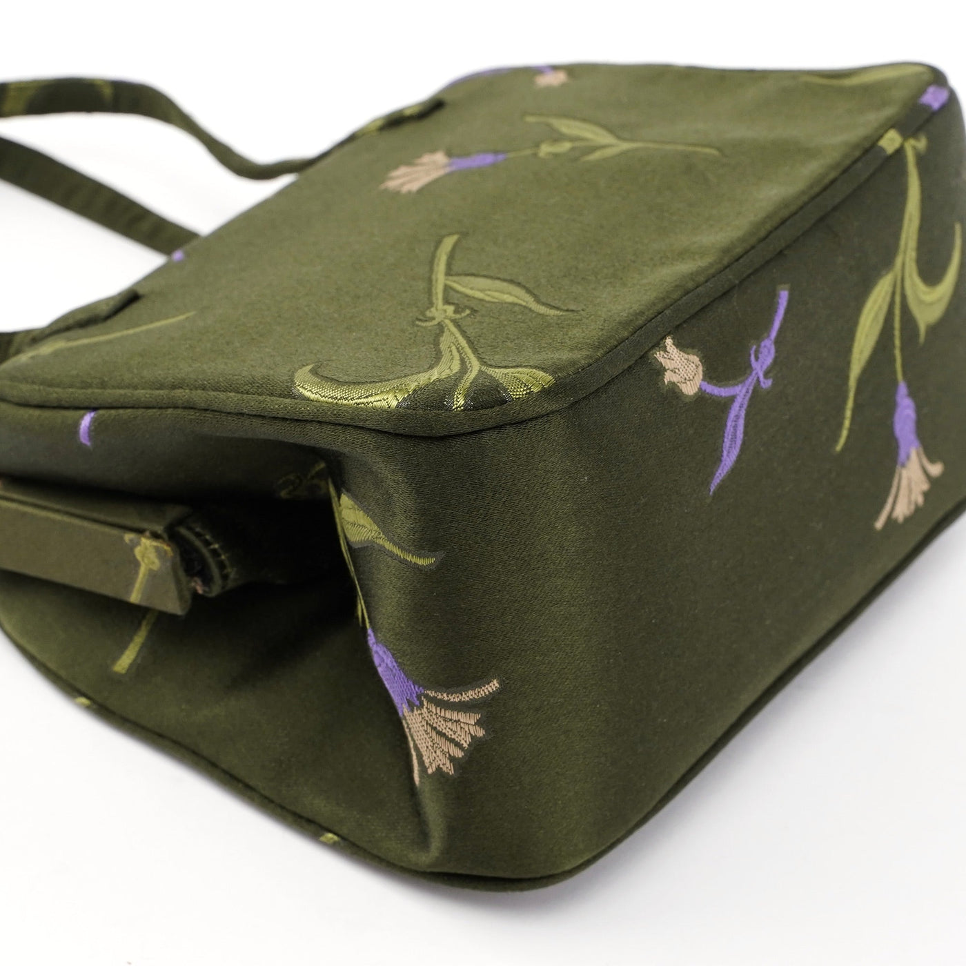 Green Silk Floral Clutch Bag - Product Image 9