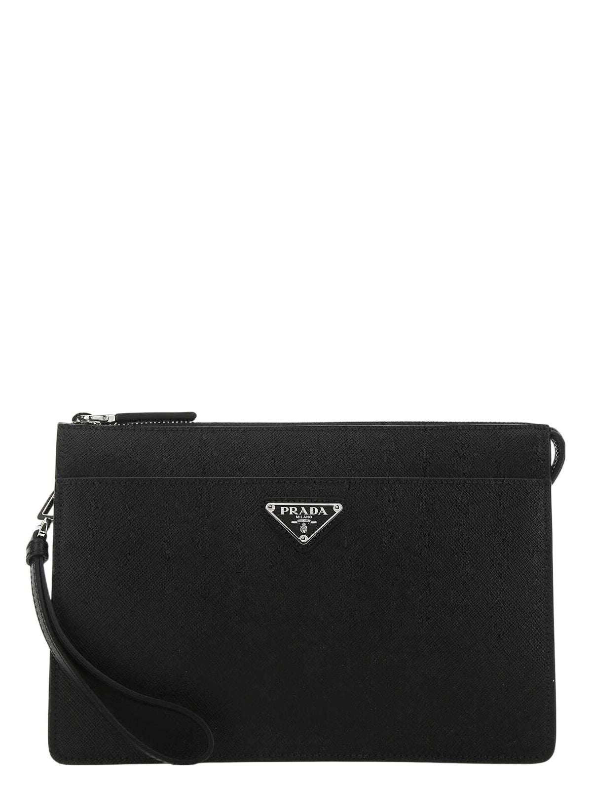 BLACK LEATHER CLUTCH | Studio Nafay