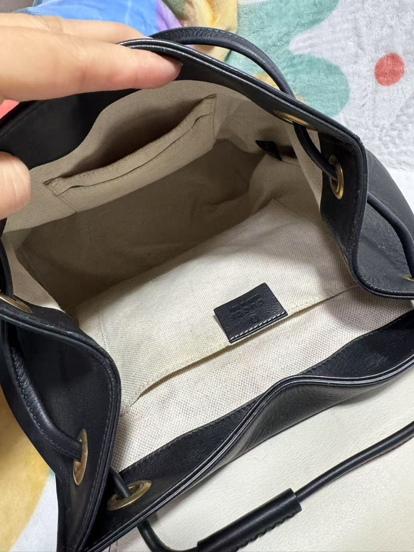 Gucci Lion Head Leather Cream and Black Backpack - Product Image 3