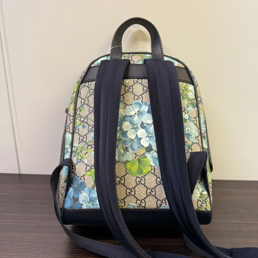 Gucci Floral Backpack - A Rank, Blue/Green, Canvas - Product Image 3