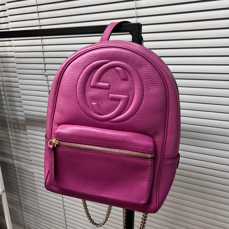 Gucci Leather Chain Backpack Pink | Studio Nafay
