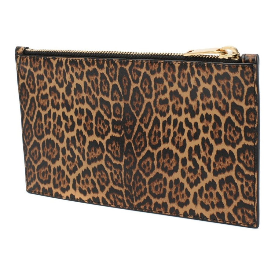 Saint Laurent Leopard Printed Calfskin Leather Small Pouch | Studio Nafay