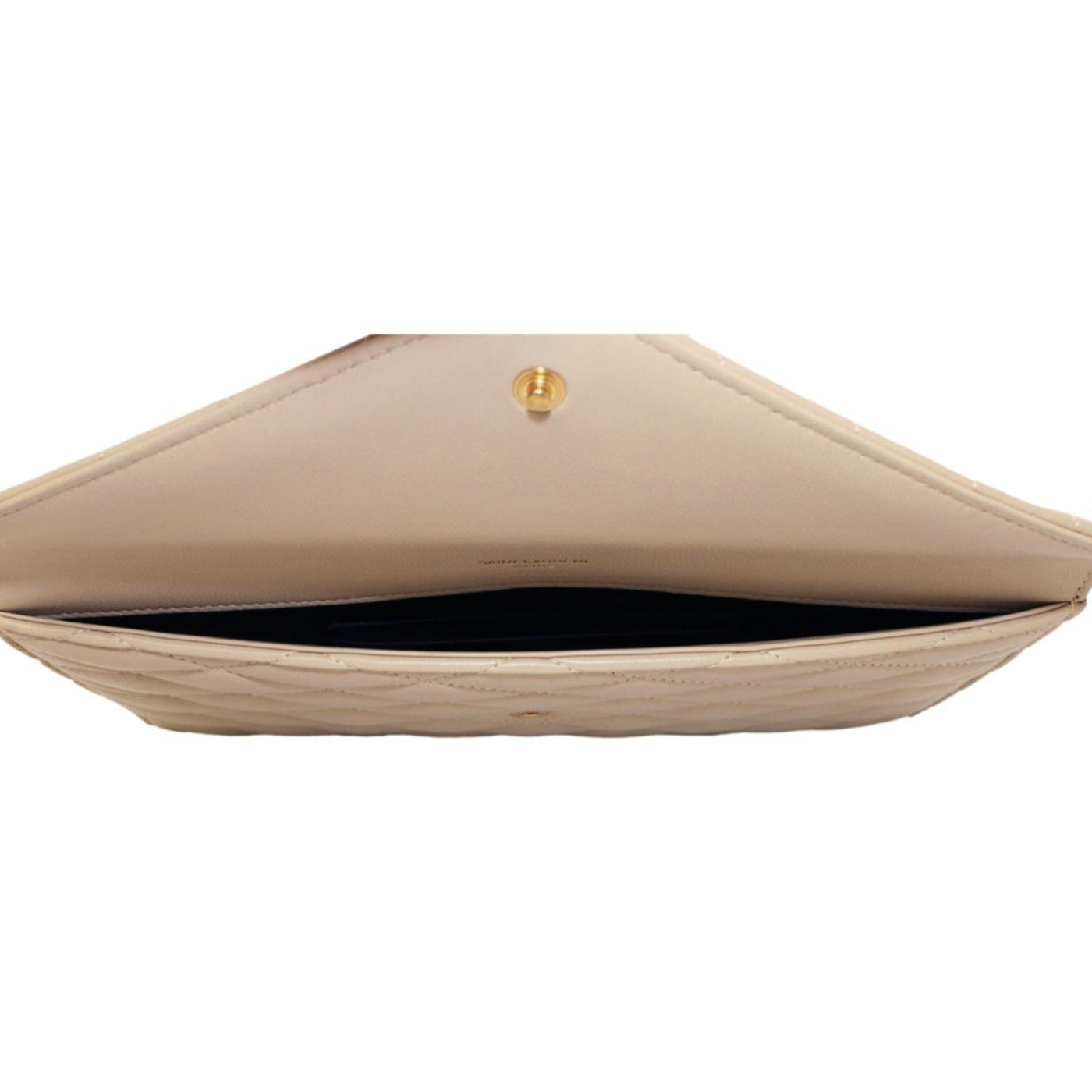 Saint Laurent Sade Logo Beige Leather Quilted Pouch Clutch Bag - Product Image 6