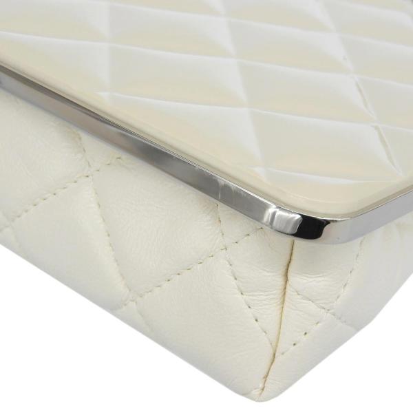 Quilted Leather Clasp Clutch Shoulder Bag