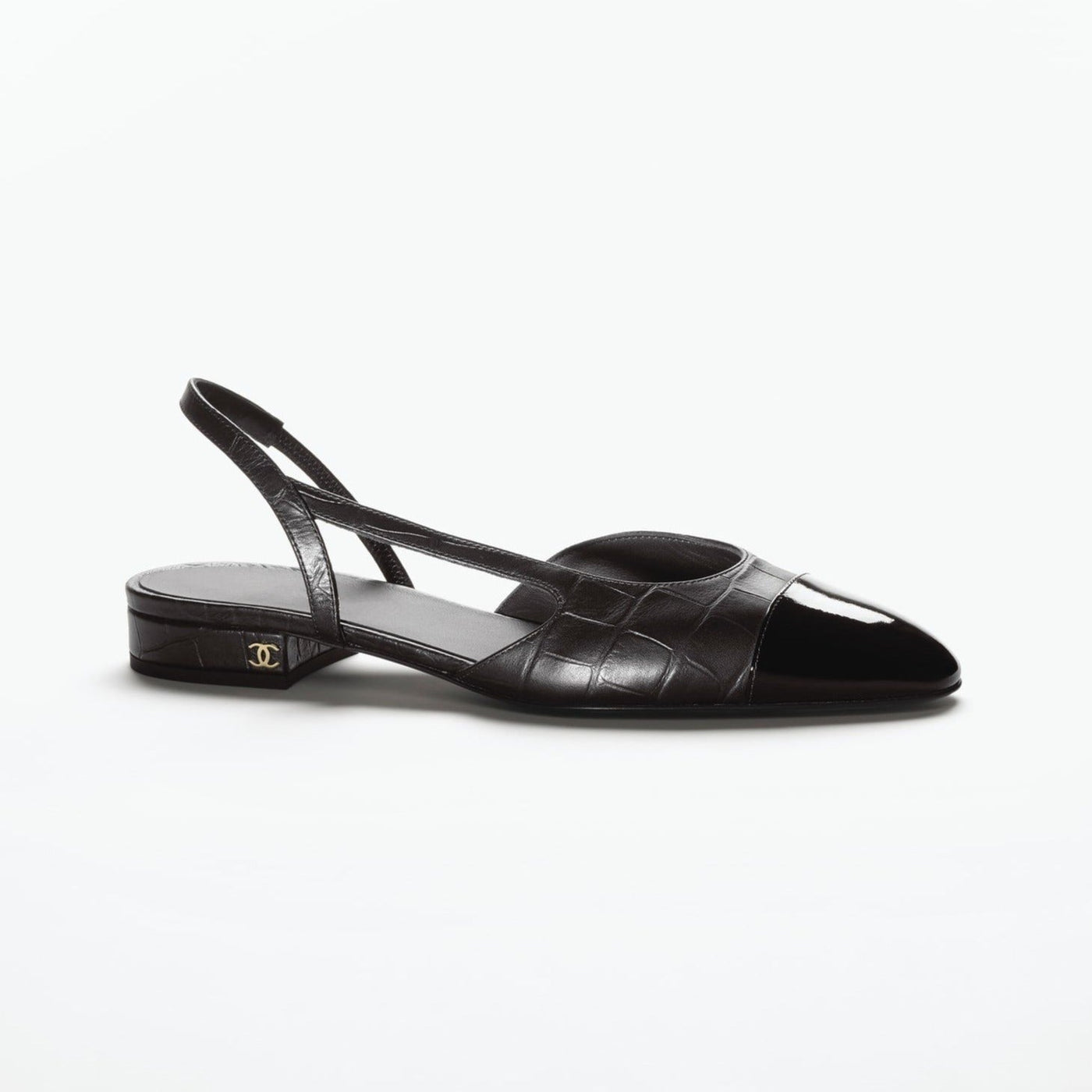 slingbacks black calfskin patent | Studio Nafay