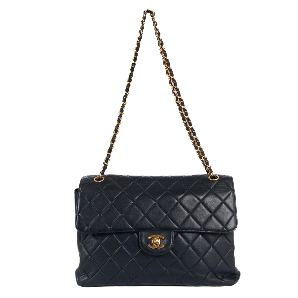 Chanel Navy Jumbo Double Sided Classic Flap Bag - Product Image 8