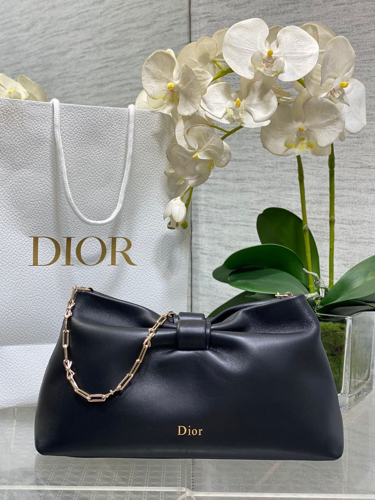 Black designer shoulder bag